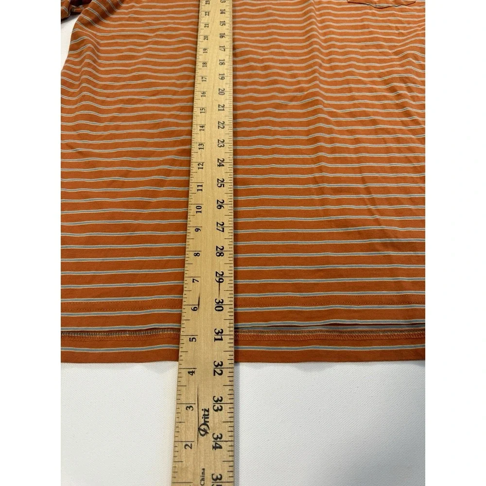 Peter Millar Mountainside Collection Polo Mens XL Orange Blue Ledge Rock Striped